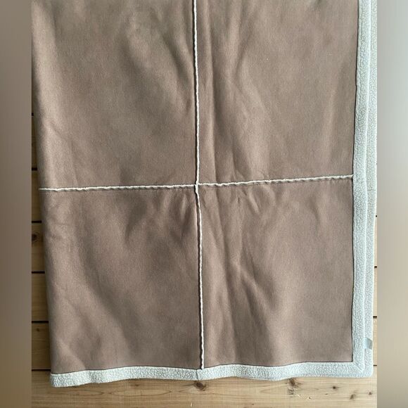 Pottery Barn Suede Sherpa Throw Blanket - Picture 1 of 5